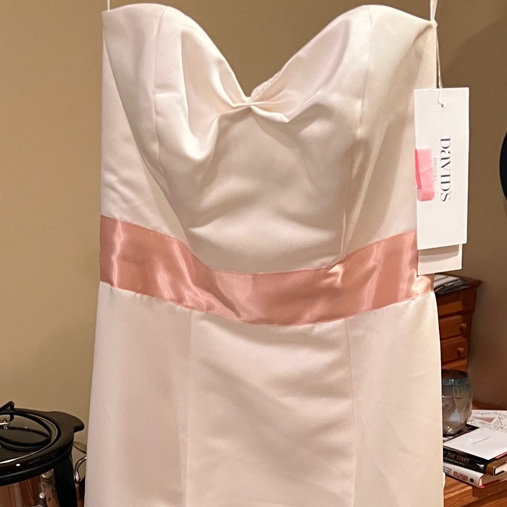 NWT David’s Bridal sweetheart satin gown